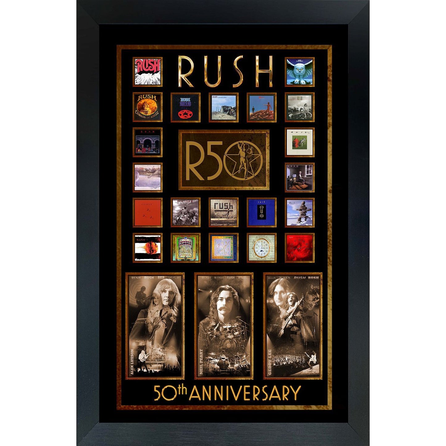 Rush Framed 50th Anniversary Studio Albums