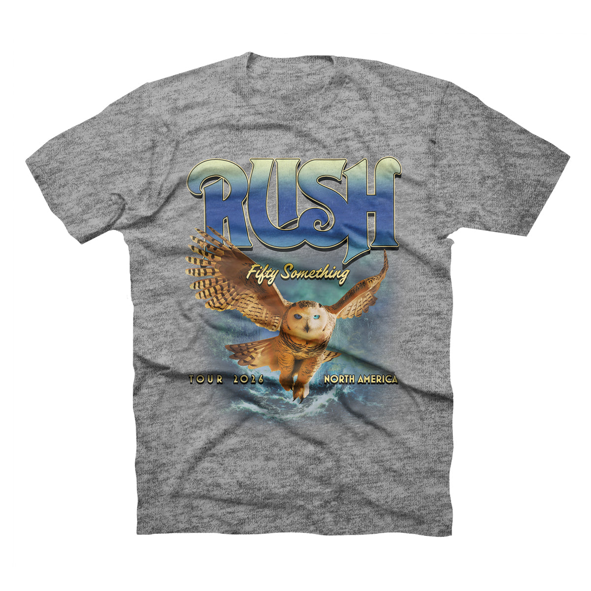 Rush Grey Owl Fifty Tour Tee – Official Rush Backstage Merch