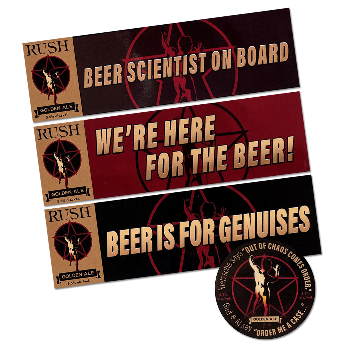 Rush Golden Ale Sticker Pack