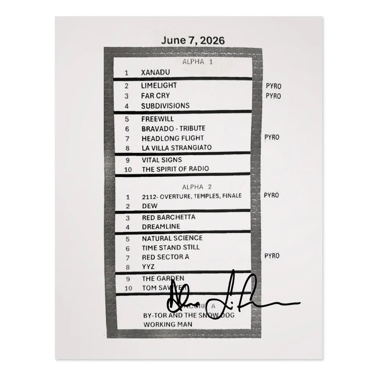 Alex Lifeson Framed Collector Edition Strings